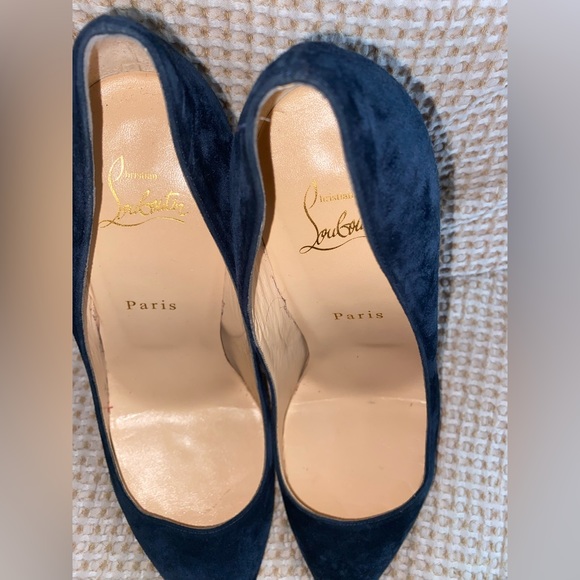 Christian Louboutins 100mm pumps blue suede - Picture 7 of 10